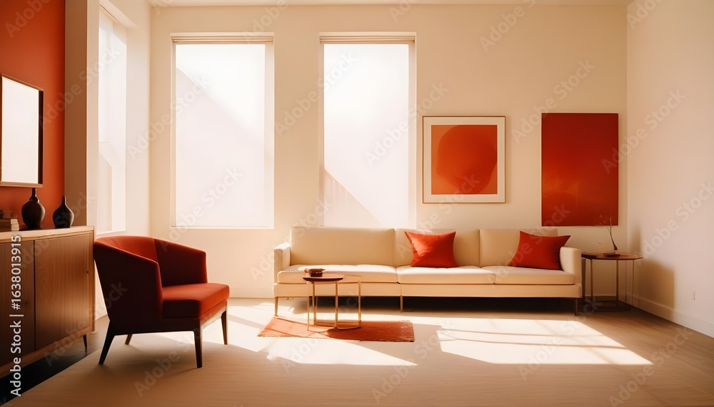 Fototapeta premium Photo interior modern design room 3d illustration