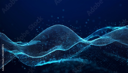 abstract digital wave of particles
