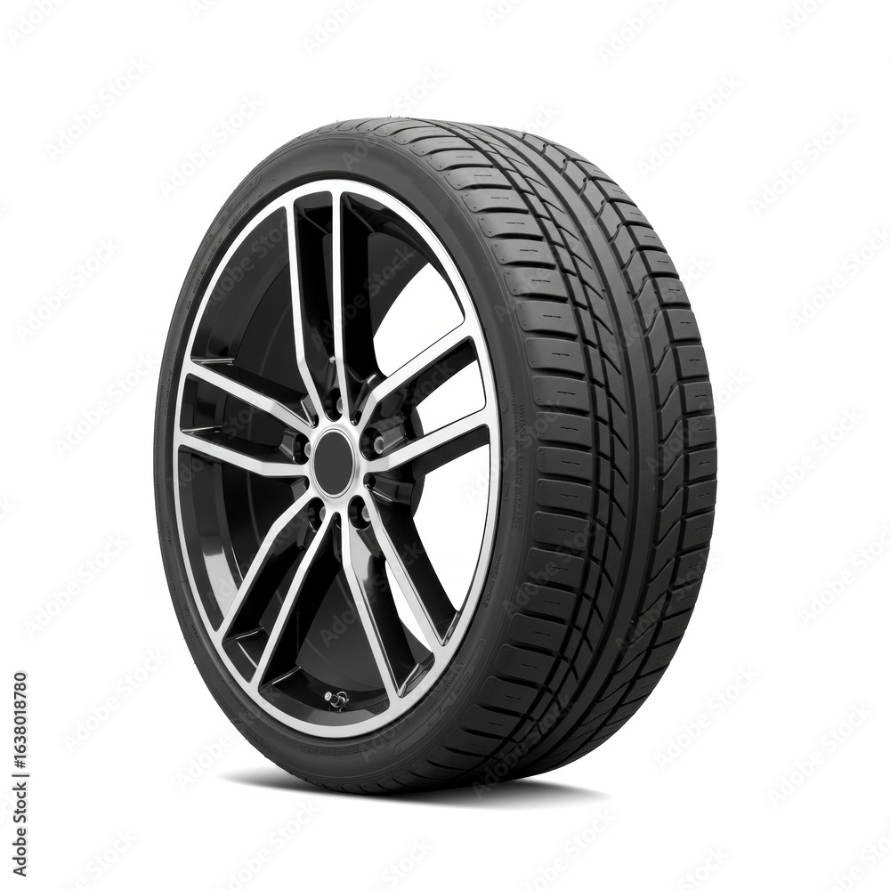 Fototapeta premium Car Wheel isolated on white background