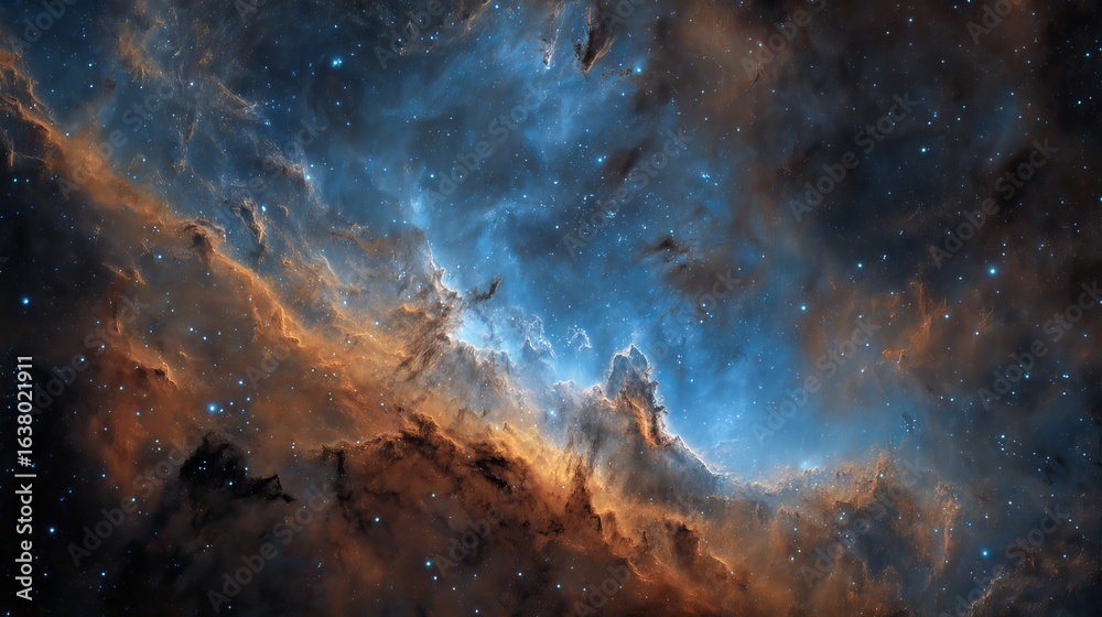 Fototapeta premium Vibrant celestial nebula with stunning colors and stars creating a dynamic cosmic scene