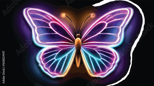 Neon butterfly graphic design