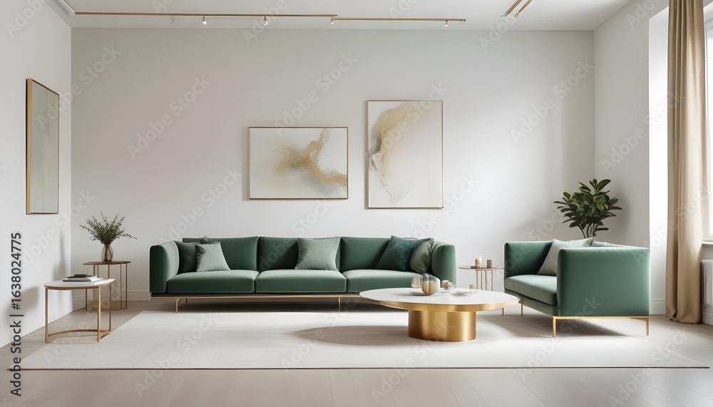 Fototapeta premium Photo interior modern design room 3d illustration