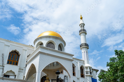 Photography The Madin Grand Masjid, an architectural landmark and one of the largest mosques in Kerala, located in Malappuram, India