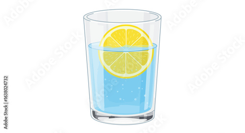 Stylized Blue Lemon Drink Illustration