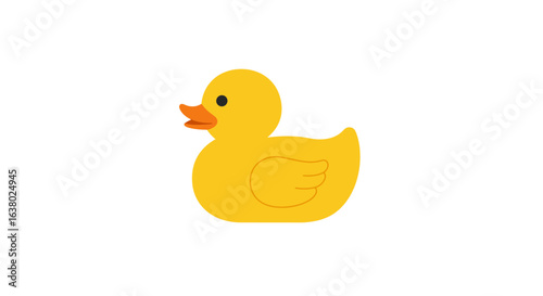 Iconic yellow rubber duck bath toy. A symbol of childhood, cleanliness, and playful water fun.