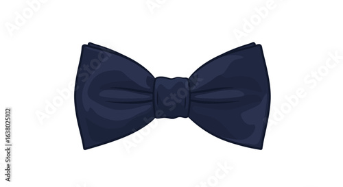 Classic Navy Blue Dotted Bow Tie Illustration