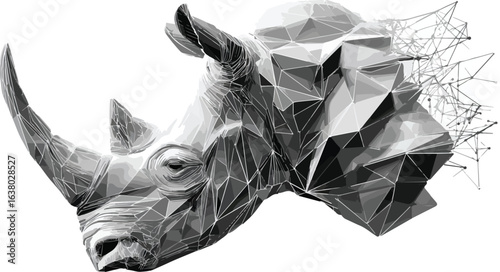 Rhinoceros polygonal graphic art