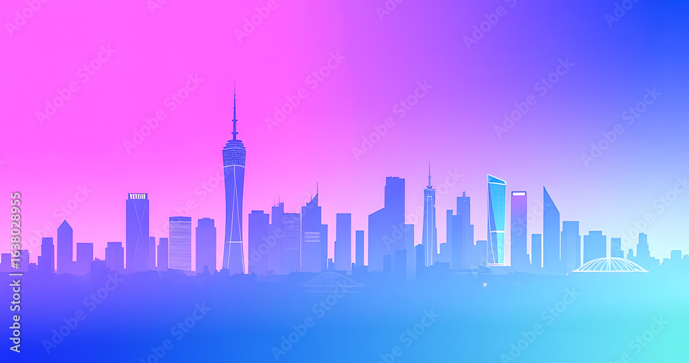 Obraz premium dubai skyline with reflection