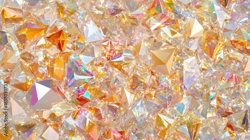 Iridescent gold and white crystal texture.