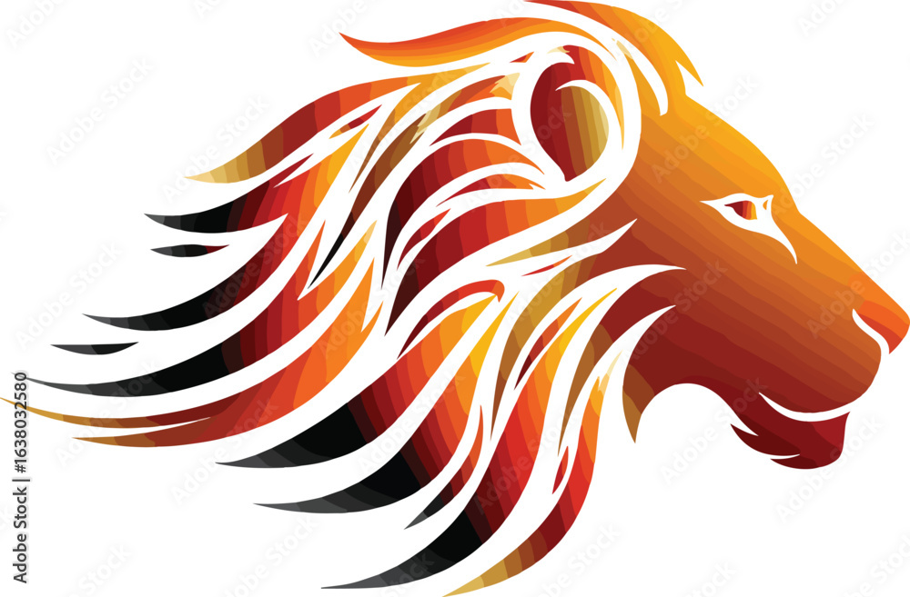 Fototapeta premium Stylized lion head graphic design