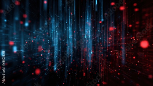 Wallpaper Mural digital streams glowing red blue Torontodigital.ca