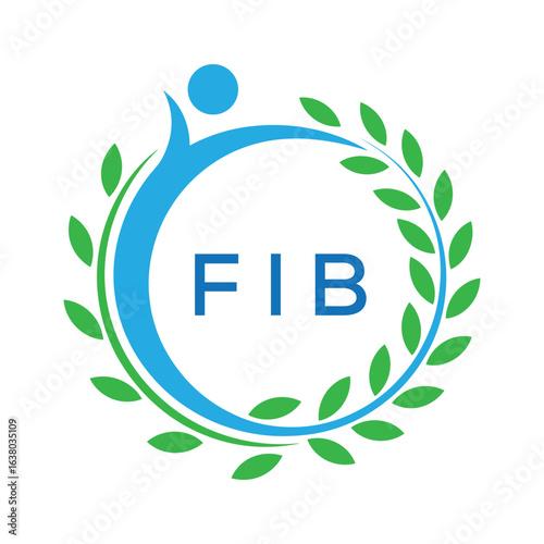 FIB letter logo. FIB blue image on white background. FIB Monogram logo design for entrepreneur and business. . FIB best Sports club logo.
