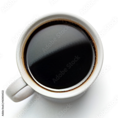 Minimalist White Coffee Cup Isolated on White Background