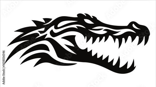 Tribal alligator head graphic design