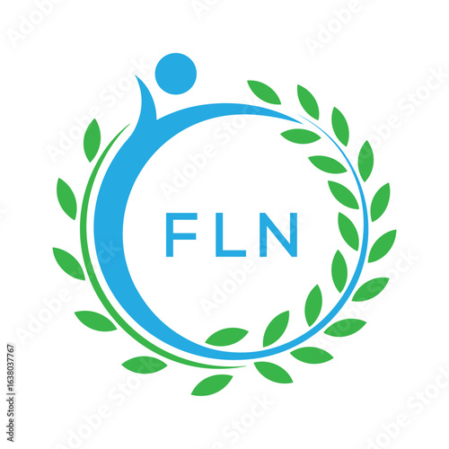 FLN letter logo. FLN blue image on white background. FLN Monogram logo design for entrepreneur and business. . FLN best Sports club logo.
