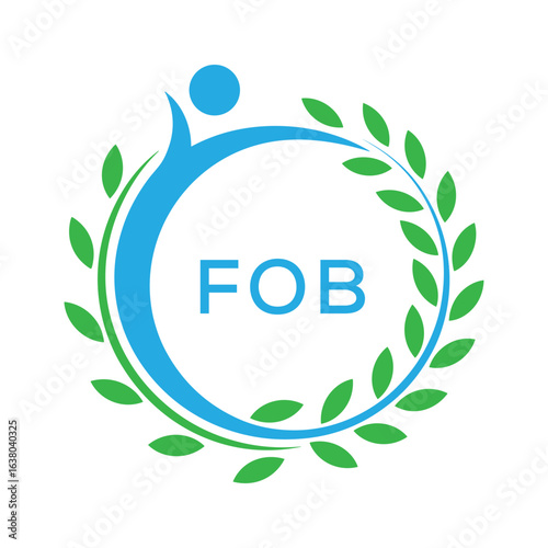 FOB letter logo. FOB blue image on white background. FOB Monogram logo design for entrepreneur and business. . FOB best Sports club logo.
