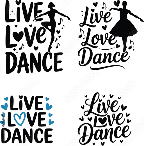 Live love dance ballet dancer music hearts silhouette