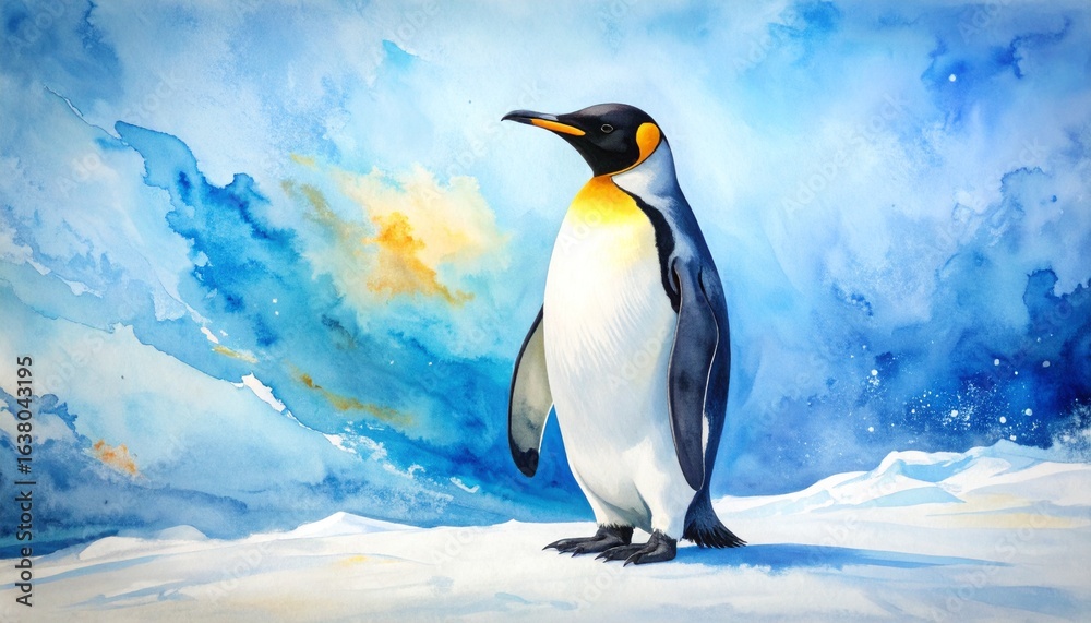 Obraz premium Single Penguin in Snow
