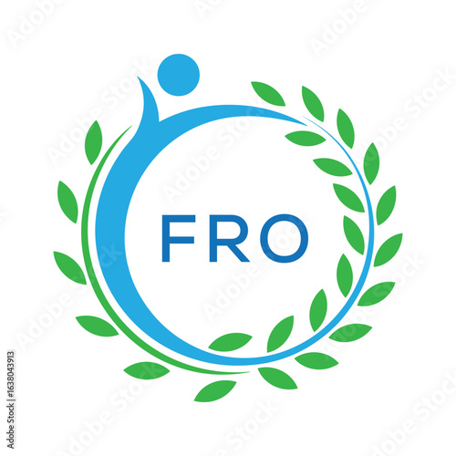 FRO letter logo. FRO blue image on white background. FRO Monogram logo design for entrepreneur and business. . FRO best Sports club logo
