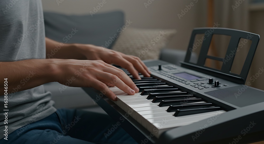 Fototapeta premium A person playing the keyboard
