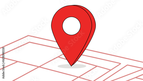 Red Map Pointer Icon on a Grid Background. Free Download Red Map Pointer Icon on a Grid Background. - GFXLoad