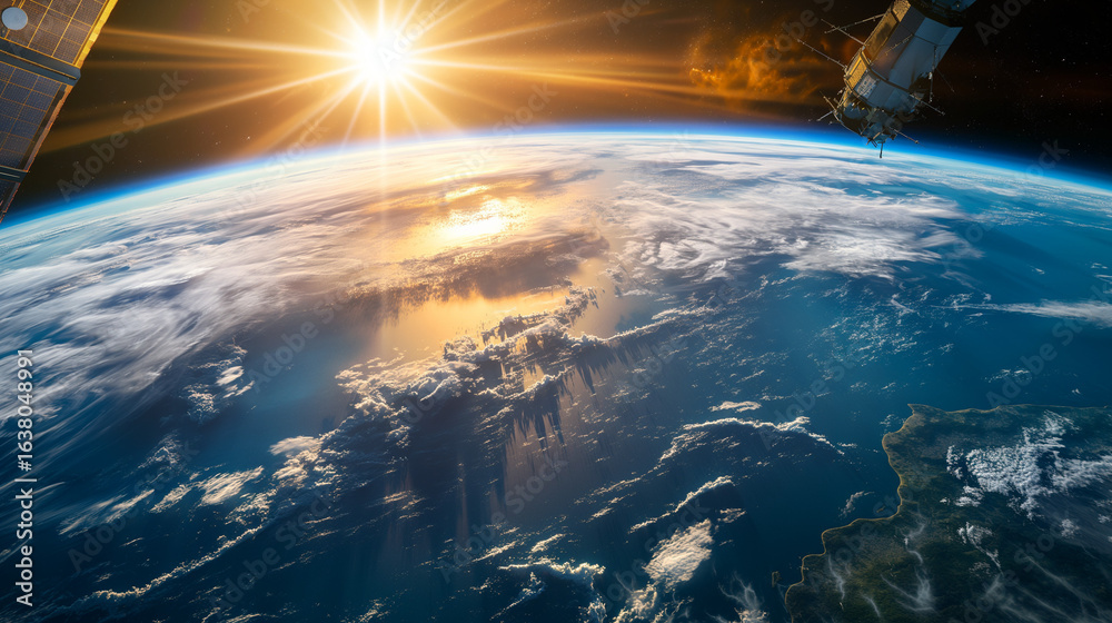 Fototapeta premium sunrise over the earth