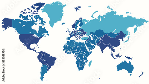 Simplified World Map Depicting Global Geographical Regions.