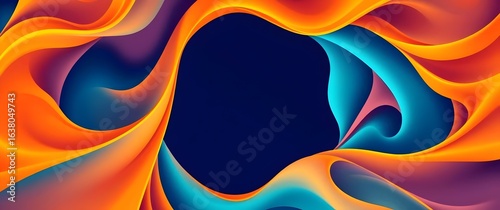Vibrant Abstract Waves Dynamic Orange Teal and Purple Swirls Abstract Background