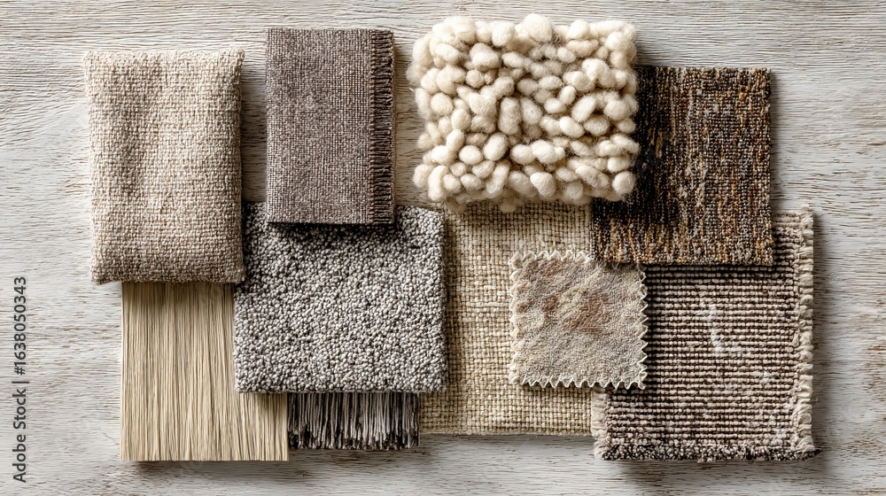 Fototapeta premium Explore cozy textures and warm neutral hues perfect for interior design inspiration and material selection