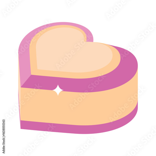 Handy 3d style icon of delicious heart cake