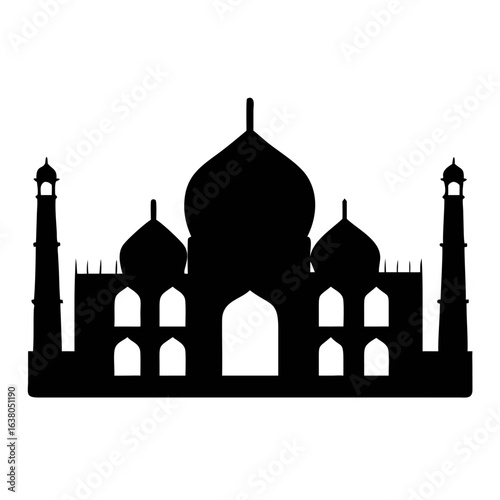 Silhouette mosque stock illustration