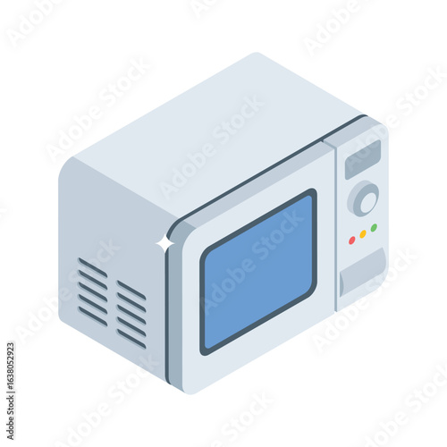 Trendy 3d style icon of bakery oven machine