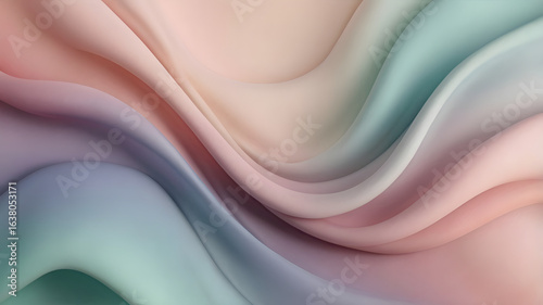 Elegant silk fabric: A close-up view showcases the graceful flow of layered silk fabric. The folds and shadows interplay with colors, creating a captivating visual texture.