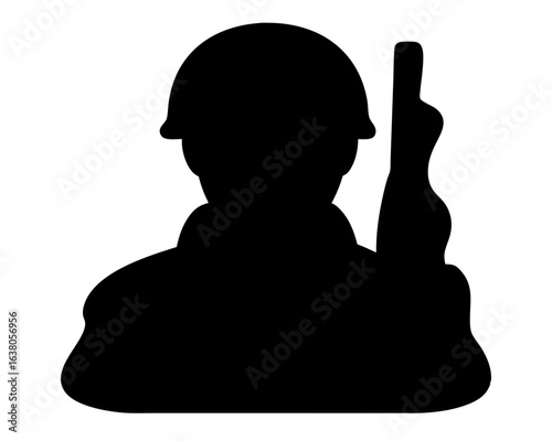 Silhouette of a soldier with a rifle, symbol of military service