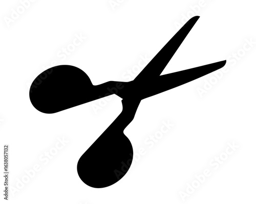 Black silhouette of scissors on a white background for cutting things