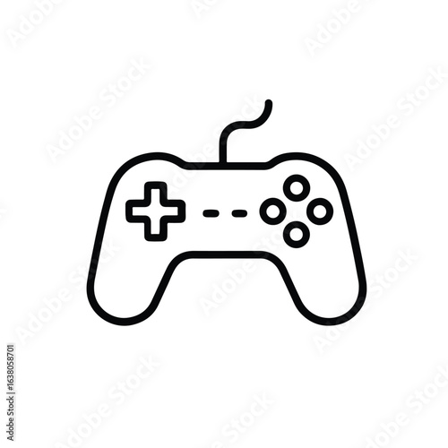 Vector art of game controller for video games isolated on white background