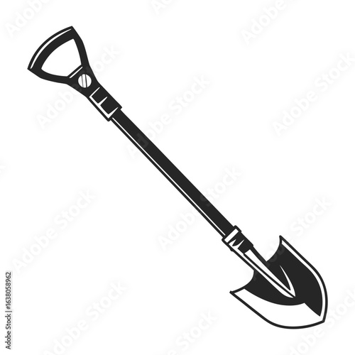 Black silhouette firefighter tools icon with bold side view.
