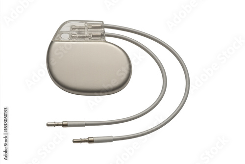 Modern Heart Pacemaker with Transparent Background, Enhancing Cardiac Health