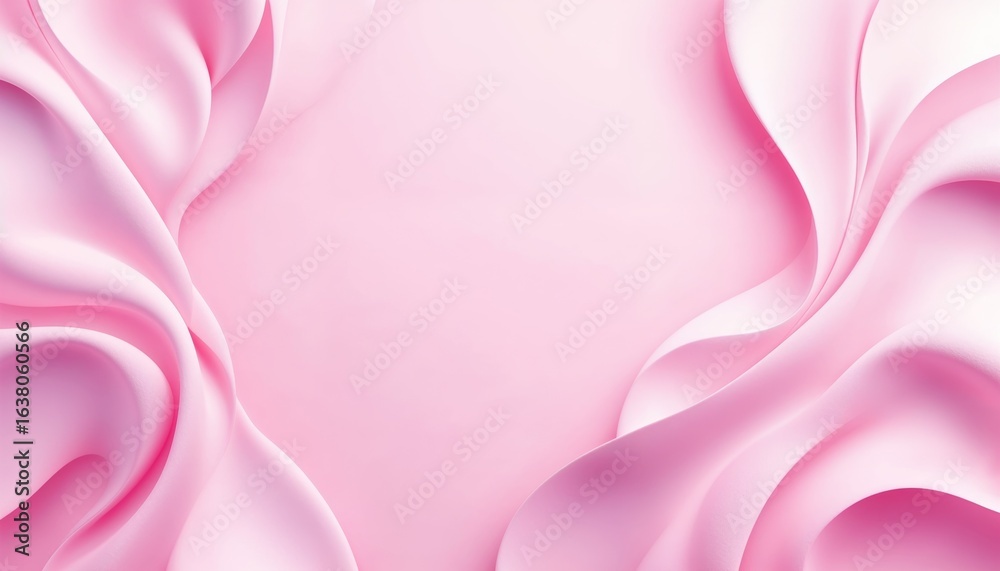 Obraz premium Soft Matte Pastel Pink Background with Subtle Gentle Waves and Fluid Forms for Creative and Artistic Designs