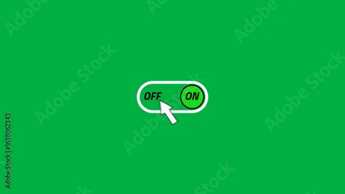 On off button on green background 