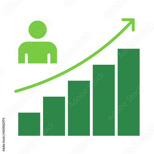 Personal Growth Icon Vector Illustration Green Version