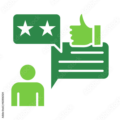 Consumer Reviews Icon Vector Illustration Green Version