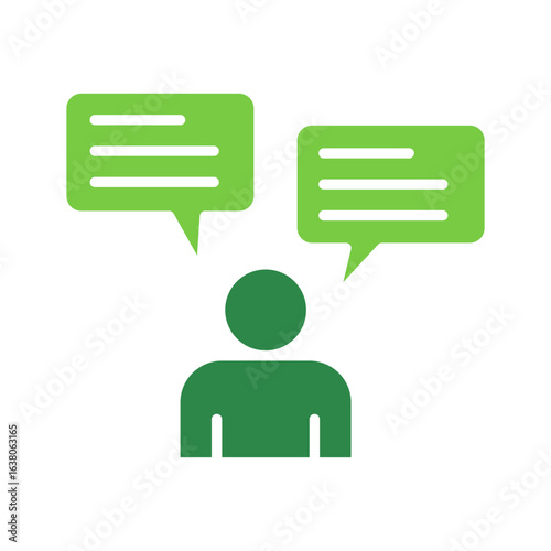 Opinion Icon Vector Illustration Green Version