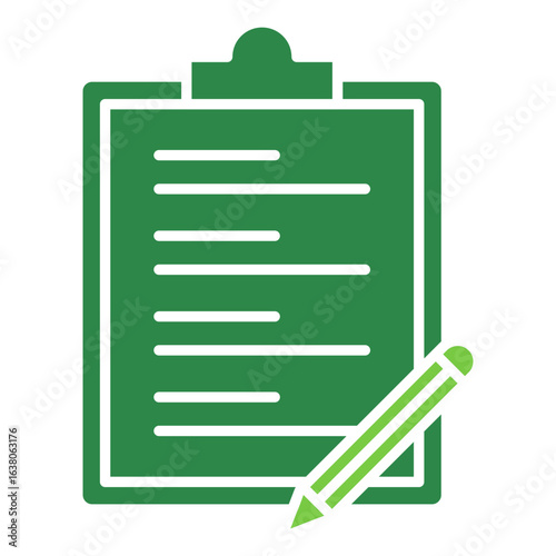 Note Icon Vector Illustration Green Version
