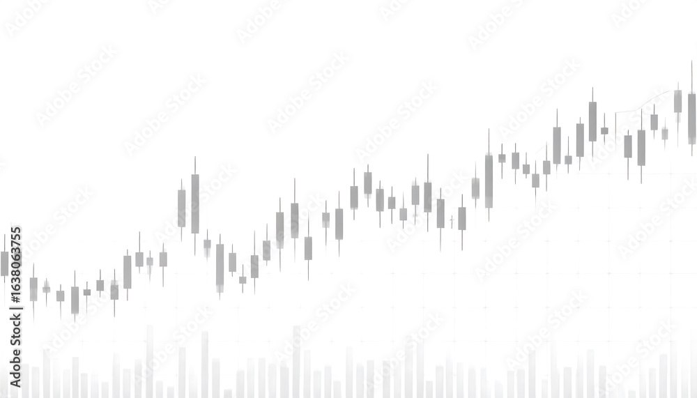 Naklejka premium Stock market chart, upward trend
