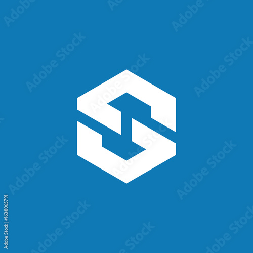 Geometric Hexagon Letter S Logo Design Vector Template