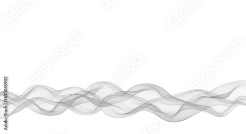 Abstract flowing smoke wave illustration isolated PNG with Transparent Background