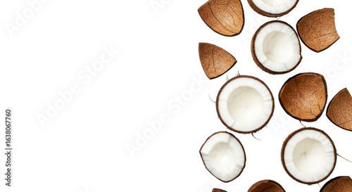 Coconuts background isolated PNG with Transparent Background