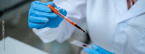 banner background of laboratory, several researchers conduct blood tests and analysis on samples, using science and medicine to advance their research and develop new treatments.