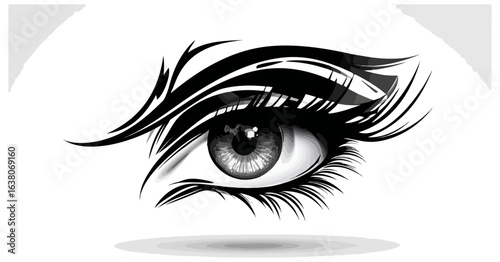 Black and white stylized eye design